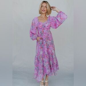 HENLY Purple Rain Floral Midi